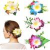 HIFOT 4 Pezzi Hawaii Fiore per Capelli Donna Mollette Grandi, Fermagli Capelli Bambina, Colorate Forcine per Capelli di Frangipani, Accessori Capelli Cerimonia per Sposa Ragazze Festa Spiaggia Nozze
