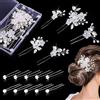 CCAIPU Fermagli per Capelli da Sposa per Donna, Accessori per Capelli Eeganti con Fiori Perle per Gioielli da Sposa Accessori per Capelli da Sposa per Donne e Ragazze (Bianco)