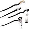 SGERUFZ 4 Pezzi Forcine per Capelli in Legno Fatte a Mano, Bacchette Giapponesi Vintage con Fiori, Classiche Bacchette per Capelli con Nappa, Accessori Capelli Donna per Donne e Ragazze (18 cm)