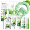 SHOWHEEL Kit per la Cura della Pelle Aloe Vera 11 Pezzi, Aloe Vera Skincare Set | Set include Detergente, Siero, Tonico, Mini Size da Viaggio Viso, Set Skincare Viso Completo per Ragazze e Donne