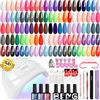 Phoenixy 40PCS Kit Unghie Gel Completo con 48 W Lampada U V/LED Kit Semipermanente Unghie 36 Colori Set Semipermanente Unghie per Principianti
