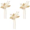 ARYIMYDP Set 3X Accessori per Capelli da Sposa in Oro, Fermagli Capelli con Perle e Foglie, Toccato Elegante per Cerimonia Nuziale, Leggero e Comodo