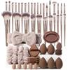 Generic Set di 54 pennelli da trucco e spugne per il trucco per liquidi, crema e cipria, per lucidare, sfumare e pennelli per il viso