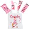 ms móvil shop The Fruit Company Pack Regalo Fragola & Crema Candy con sacchetto di stoffa - Colonia, Crema per le Mani, Olio per le Labbra e Salviette, Profumo Dolce Fragola Panna, Regalo