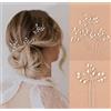 FM2018XSL 3 Pezzi Forcine per Capelli con Perle Eleganti Sposa e Damigelle Copricapi Accessori per Capelli da Sposa (Argento)