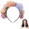 KASESSS 1 Pezzi Cerchietto Fiori, Bohémien Corona Fascia di Fiori, Multicolore Coroncina Fiori, Cerchietto Fascia Fiori Donna Ragazza, Corona di Fiori per Capelli per Matrimoni,Festival,Festa,Spiagge