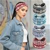 Generic 4 confezioni di fasce per capelli in stile bohémien, larghe, annodate, in stile turbante, elastiche, antiscivolo, accessori per capelli per yoga