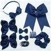 Hrlace Set di 21 fermagli per capelli per ragazze con fiocco, fascia elastica per capelli, forcine per capelli per bambini e ragazze, regalo di Natale, compleanno, blu marino