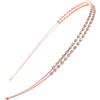 Hrlace Cerchietto per capelli a doppio strato con strass, con cristalli lucidi, in metallo, per principessa, matrimonio, festa, appuntamento, sposa, oro rosa