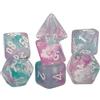 Wondertrail Glicine Nebula Mini dadi con numeri colorati bianchi 10 mm (3/8) Set di 7 Chessex