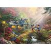 Ceaco - Thomas Kinkade - Disney - Mickey & Minnie Sweetheart Bridge - 1000 Piece Jigsaw Puzzle