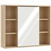 HOMCOM Armadietto con Specchio in MDF e Truciolato con 3 Ripiani Laterali e Ripiano Regolabile Interno, 60x14.5x49.4 cm | Aosom Italy