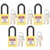 Dioche Lockout Tagout Locks 5 Set Lockout Lock 2 Chiavi per Serratura Lucchetto di Sicurezza Antipolvere Ingegnerizzato in Nylon per Lockout Tag Out(giallo)