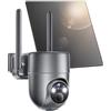 NUASI 4G LTE Telecamera Esterno Solare con SIM Senza Fili, 2K Telecamera con Pannello Solare e Batteria, 360° PTZ, Visione Notturna a Colori, Rilevamento PIR, Audio Bidirezionale, Senza WiFi