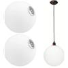 PH PandaHall Paralume rotondo in vetro a forma di globo, 2 pezzi, 10 cm, paralume a cupola in vetro, per lampadario, illuminazione a sospensione, bagno, vanità, lampade da terra