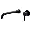 VALAZ Rubinetto Lavabo da Incasso Nero Opaco Canna 26 cm Serie Guadiana | Rubinetto da lavabo da incasso a parete, canna 26 cm, miscelatore monocomando, ottone e acciaio inox, risparmio idrico