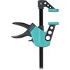 wolfcraft EASY Morsetto a Una Mano 150 mm, Serraggio 90 kg e Allargatore | Morsetto da falegname con impugnatura ergonomica, superfici gommate, leva di sblocco e scanalatura a v, 3020000