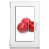 Framex Finestra da bagno bianca, doppio vetro smerigliato Satinato, 40 x 60 cm, DIN sinistra, finestra da cantina in plastica PVC Satinato, 400 x 600 mm, 32 mm, ribaltabile-girevole (maniglia destra)