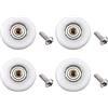 YUANQIAN Set di 4 rotelle per porta della doccia, diametro di ciascuna rotella 19 mm, con vite M4, ricambio per porte della doccia scorrevoli in vetro (stainless steel ball 4pcs with screw)