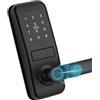 Lapetus Serratura intelligente, Serratura senza chiave con elegante maniglia nera opaca, Serratura elettronica della tastiera, Tastiera elettronica e tastiera touchscreen, Serratura biometrica della
