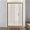 SONNI Porta cabina doccia scorrevole, in vetro trasparente ESG, singola, nero opaco, diverse misure 100, 110, 120 cm (100 x 185 cm)
