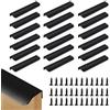 APKOL 16 Pcs maniglie per mobili invisibili Alluminio, 20cm Maniglie | per mobili per armadi, maniglie per cucina bordo arrotondato Nere per cassetti, armadi,Cucina
