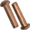 AERZETIX Set di 24 rivetti pieni in rame Ø3x12 mm/testa semitonda