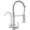 XJTNLB Rubinetto Cucina 3 Vie Miscelatore Cucina Nero con Doccetta Estraibile Rubinetto Tre Vie Cucina Miscelatore 3 Vie Miscelatore Lavello per Acqua Potabile Spazzolato,B