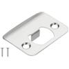PATIKIL Piastra Chiusura Porta 2-1/4x1-3/4 Universale per Porte Argento | Piastra Chiusura a Angolo Rotondo Labbro Esteso, Serratura a Scatto Serratura a Perni, con Viti