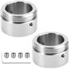 DGN 2 Pezzi Adattatori Valvola Riscaldamento Acciaio Inox con Chiave Esagonale | Metallo Adattatore per Valvola di Riscaldamento, M30 x 1.5 Adattatore per Termosifone, per Valvole Termostatiche, Argento
