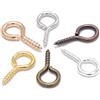 Wisafory 200 pezzi viti occhio perni a vite autofilettanti mini viti a occhiello gancio per viti per occhi in legno sughero top bottiglie fai da te, colori misti 6 x 13 mm