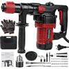 Risegun Martello Demolitore SDS-Plus 1300W, 6J Martello Perforatore con 6 velocità 4000RPM, SDS Plus Mandrino Autoserrante, Trapano elettrico 4 in 1 per professionisti e appassionati del fai da te