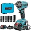 ENRIPRT Avvitatore a impulsi senza spazzole 21V, 600 Nm,avvitatore a Impulsi senza 1/2 con batteria e caricabatterie,3-in-1, 2 livelli di potenza, Adatto per Auto Familiare/Pickup/Tosaerba
