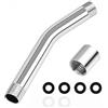YFYWINSH Set di 2 estensioni per soffione doccia, 1/2, in acciaio inox, con adattatore e 4 rondelle, prolunga per soffione doccia, bagno e doccia solare