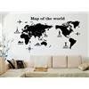 ufengke® Viaggiare in Tutto Il Mondo Mappa del Mondo Adesivi Murali, Camera da Letto Soggiorno Adesivi da Parete Removibili/Stickers Murali/Decorazione Murale, A