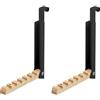 Rainway Armadio con ante da appendere, 2 ganci pieghevoli per porta con 6 scanalature, appendiabiti per appendere vestiti e cappelli, appendiabiti senza foratura, per porte di meno di 2 cm (nero)