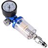 Yosoo Regolatore Pressione Aria 1/4 con Filtro Acqua, 140PSI/10Bar per Pistola a Spruzzo e Compressore (Manometro Incluso)