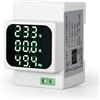 Jadeshay Voltmetro Amperometro, Display Digitale AC Amperometro Digitale Misuratore di Frequenza Voltmetro AC50-500V Guida Din Casa Misuratore Multifunzione