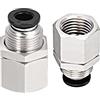 M METERXITY 2pz Push Lock Raccordo - Dritto Passaparete 1/4 BSPT Argento | Giunto, Push a Connetti Raccordi, Applica al sistemi pneumatico, 6mm
