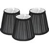 Kukyller Paralume in tessuto con clip E14 da 3 pezzi, paralume in tessuto piccolo con mini paralumi per lampadario a candela (A clip - nero)