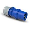 PCE 013-6 Spina CEE Shark 16A 3P 6H - Spina per Roulotte e Campeggio IP44 | Spina industriale blu 230V con morsetti a vite, custodia PA6 resistente IK09 e pressacavo per cavi da 6 a 15 mm