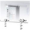 CCJH Kit Porta Scorrevole da 6FT / 180 cm con Binario Scorrevole, Acciaio inossidabile Armadi Scorrevoli Kit, per Porta Scorrevole a Vetro Singolo