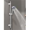 KES Asta doccia con soffione ad alta pressione, asta doccia da 78 cm, doccetta con 5 tipi di getto, tubo flessibile da 1,5 m, set doccia in acciaio inox 18/8 con soffione in ABS, cromato