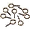 Wisafory 200 pezzi viti occhio perni a vite autofilettanti mini viti a occhiello gancio per viti per occhi in legno sughero top bottiglie fai da te produzione di gioielli bronzo 5,5 x 12 mm