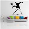 AnOL (60x59 cm) Decalcomanie da Muro di Banksy Vinile Protest Fiore Tiratore/Street Graffiti Adesivo Decorativo Artistico/Rimovibile Fai da Te per casa da Parete + Gratis Casuale Regalo di Decal