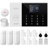 XNY Allarme casa 4G, Wifi Allarme Senza fili, Antifurto Allarme con Avviso APP, Kit 16 Pezzi: Rilevatore di Movimento, Sensore Porte Finestre, Sirena, Telecomando, Lavora con Alexa e Google Assistant