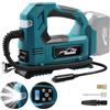 MaxAwe Compressore a batteria per Makita 18 V, pompa ad aria elettrica senza fili con cavo auto e 3 ugelli, gonfiatore portatile con luce LED, per auto, moto, biciclette, palloni (senza batteria)