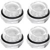 QUARKZMAN 4Pz Vetro Spia Olio Compressore Aria M22 x 1.5mm Maschio Indicatore Livello Liquido Testa Esagonale Plastica Olio Vista O-Ring per Aria Compressore Raccordi, Trasparente