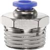 QUARKZMAN Connettore Rapido Dritto Maschio a Filettatura 6mm Tube OD x 1/2 NPT Filettatura Maschio Raccordo Rapido Raccordi Aria Compressa per lista Aria Industriale PC6-N04, Blu