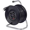 as - Schwabe avvolgicavo 50 m, IP20 interno, 4 prese con terra, interruttore termico di protezione, Made in Germany